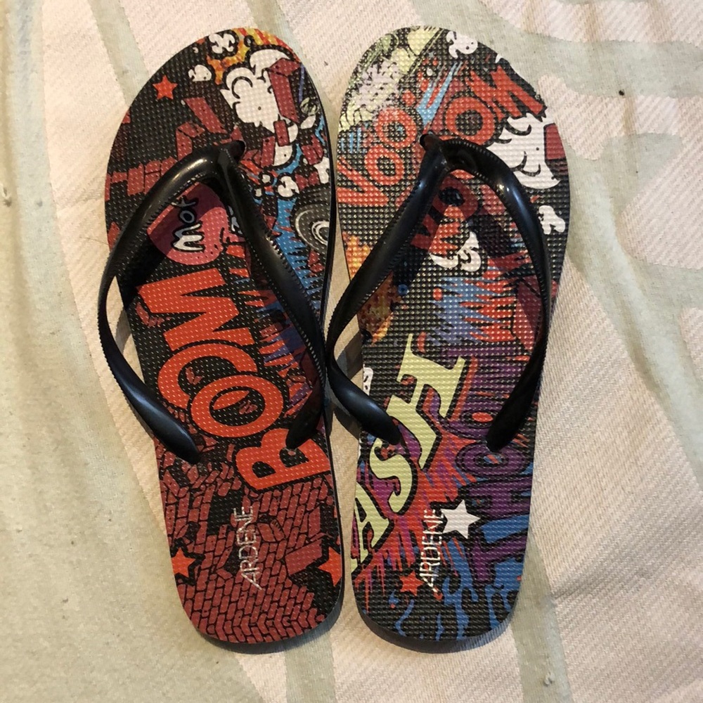 Comic book sandals/flip flops